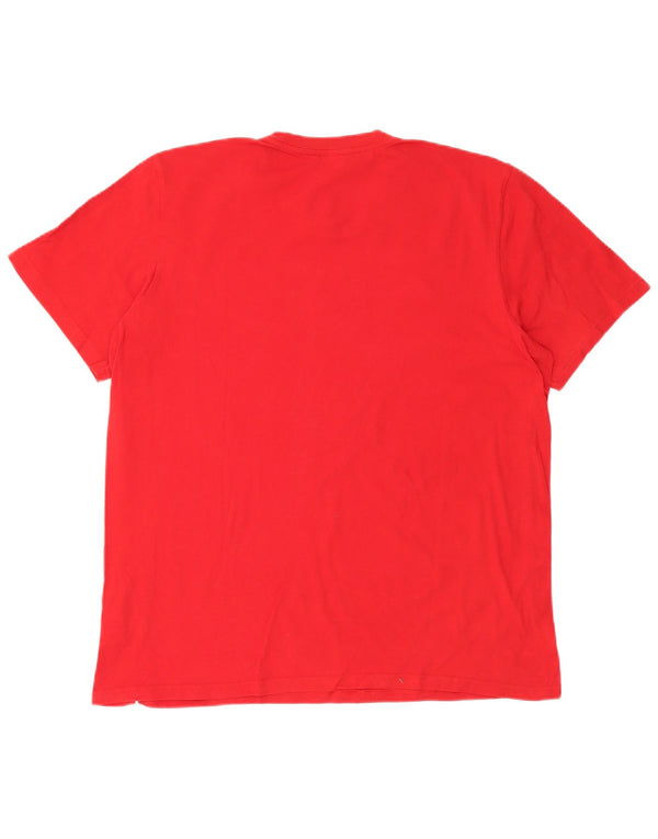 Adidas Mens T-Shirt Top XL Red Cotton