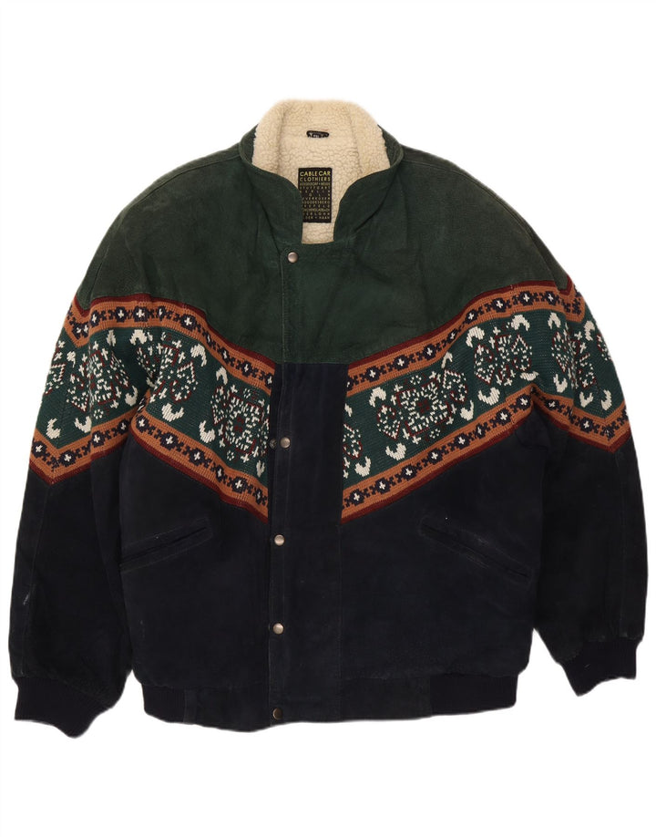 Cable Car Clothiers Chaqueta de piel de oveja para hombre UK 44 2XL Multicolor Fair Isle