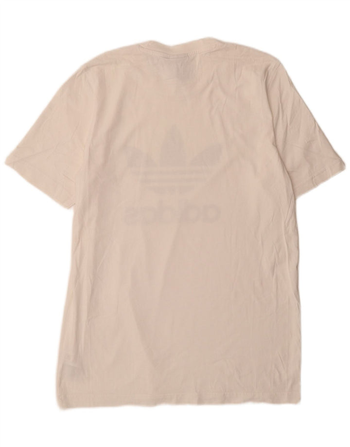 Adidas - Camiseta gráfica para hombre, talla mediana, algodón blanco