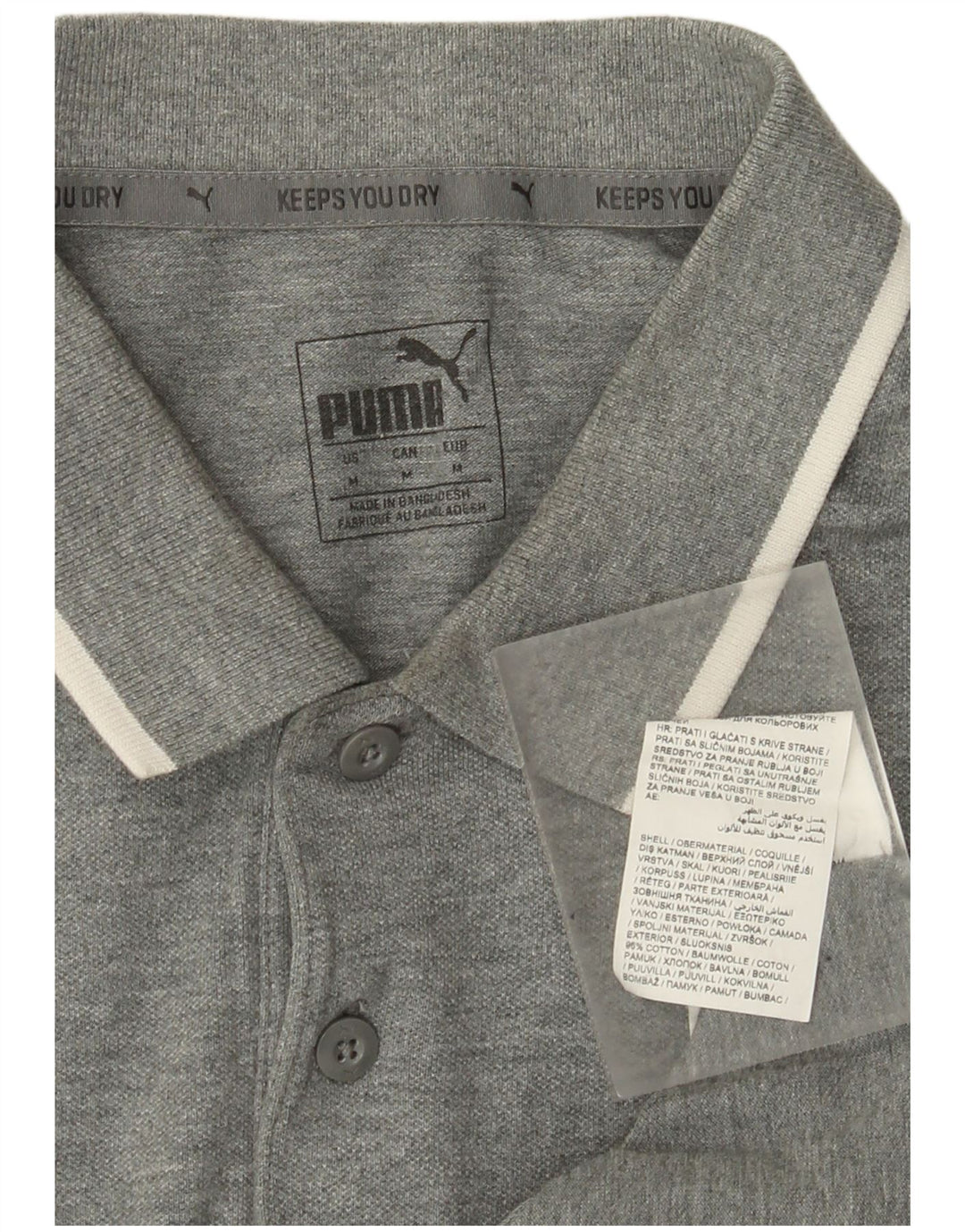 Polo Puma Hombre Algodón Gris Medio