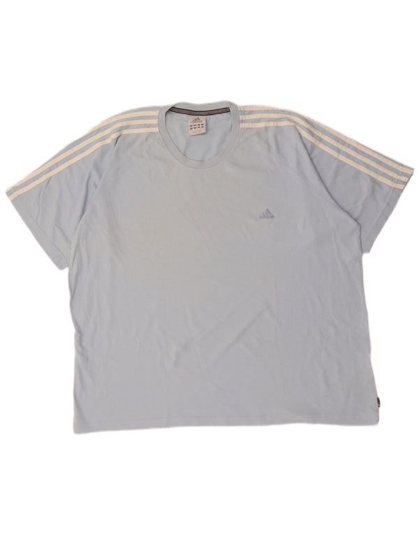 Adidas Mens T-Shirt Top 2XL Blue Cotton