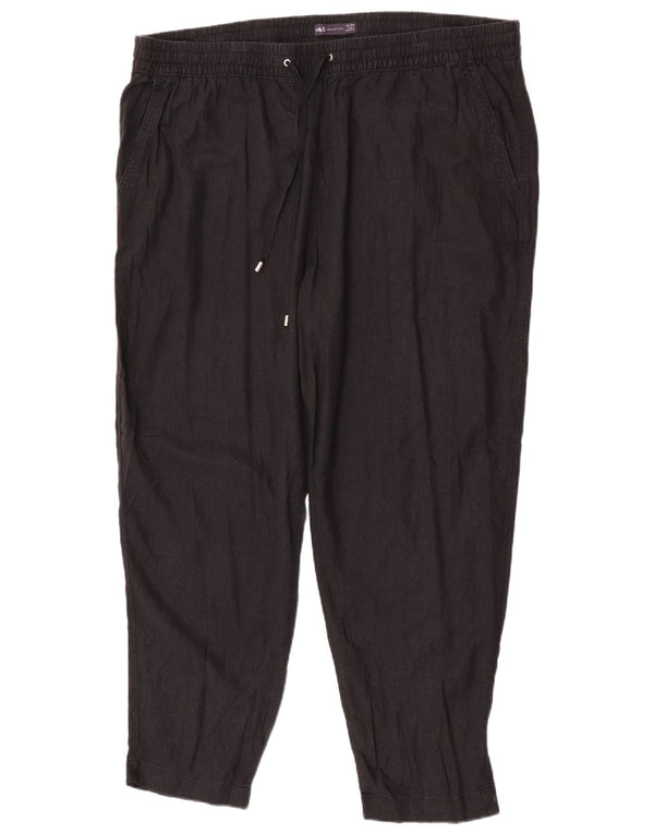 Marks & Spencer Pantalones Casuales Cónicos para Mujer UK 22 3XL W44 L29 Negro