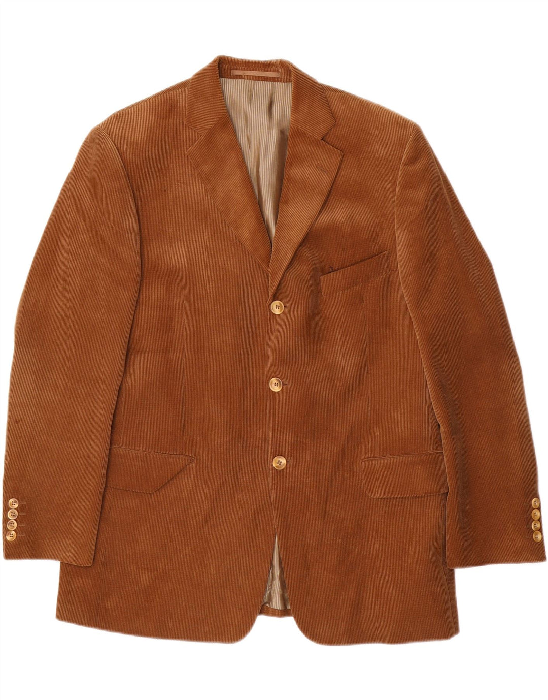 DOUGLAS Mens 3 Button Blazer Jacket Size 42 Large Brown Polyester