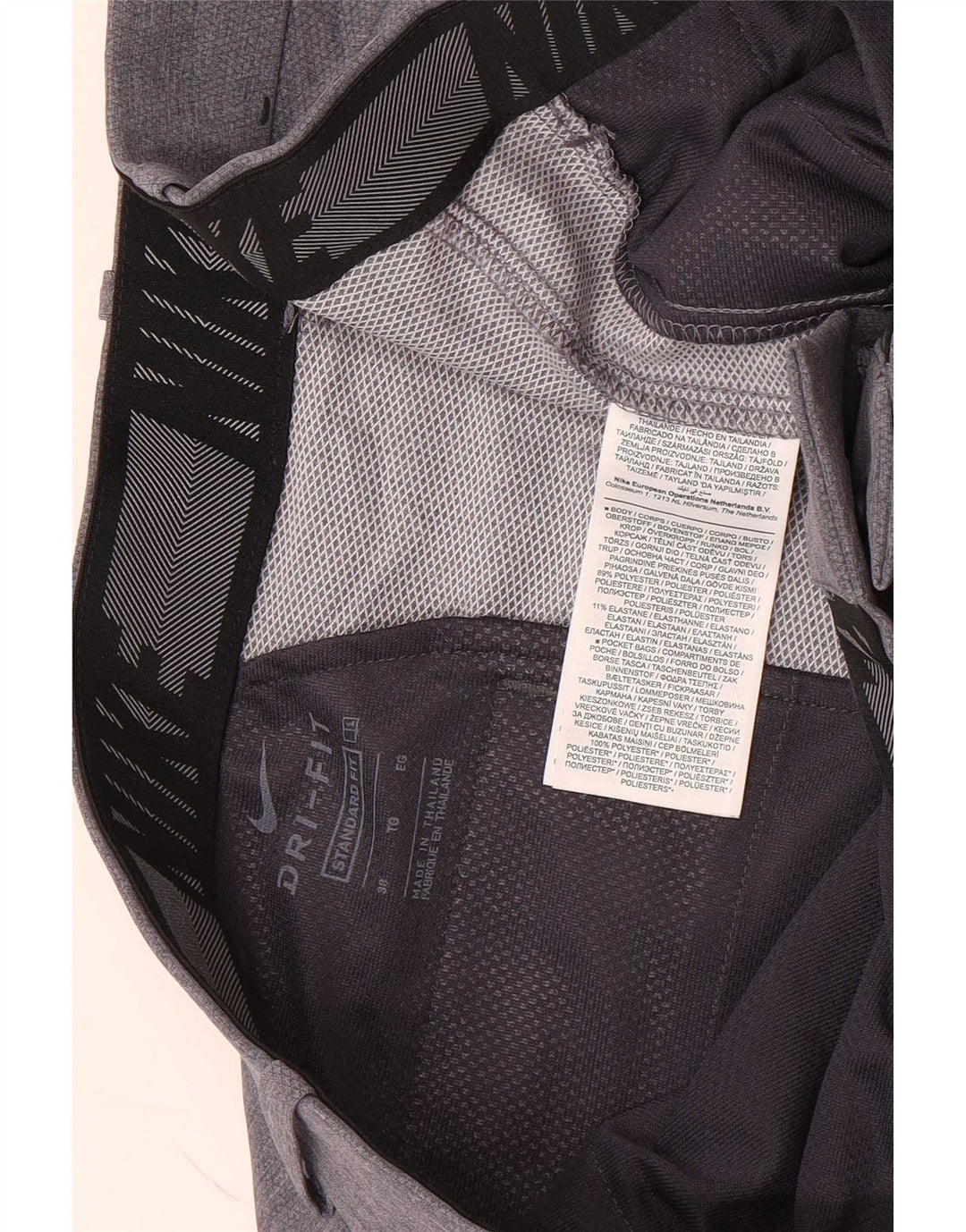 Nike Pantalones cortos chinos de ajuste estándar para hombre W38 XL Poliéster gris