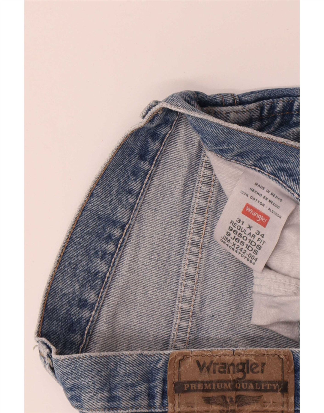 Wrangler Pantalones cortos vaqueros de corte regular para hombre W31 Algodón azul medio