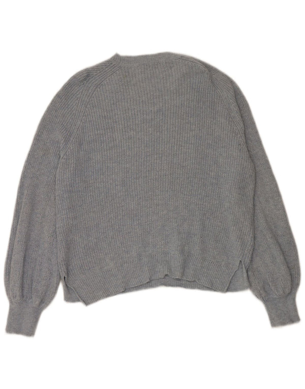 Marks & Spencer Suéter tipo jersey con cuello barco para mujer UK 46 Grande Poliamida azul