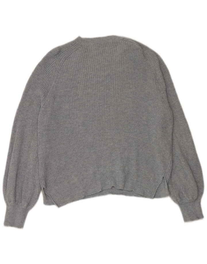 Marks & Spencer Suéter tipo jersey con cuello barco para mujer UK 46 Grande Poliamida azul