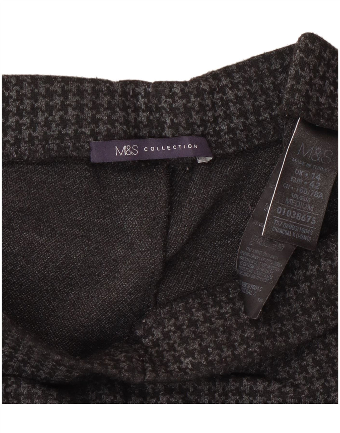 Marks & Spencer Pantalones para mujer UK 40 Large W32 L27 Gris pata de gallo