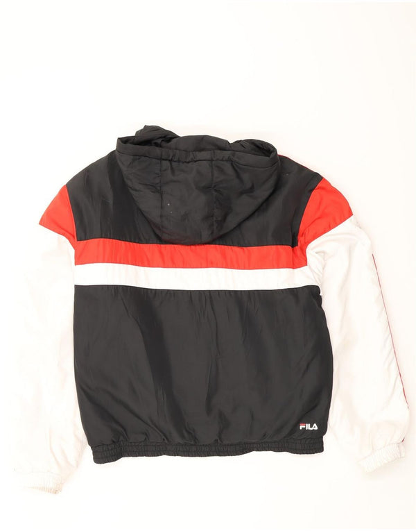 Fila Chaqueta bomber con capucha para hombre UK 38 Mediana Poliéster color block negro