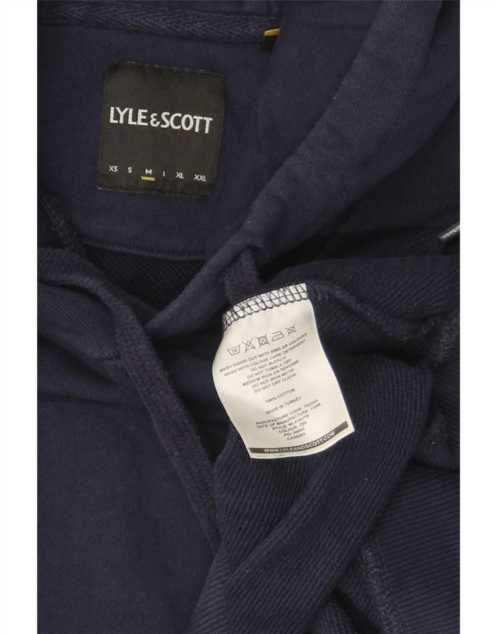 LYLE & SCOTT Jersey con capucha para hombre de algodón azul marino mediano