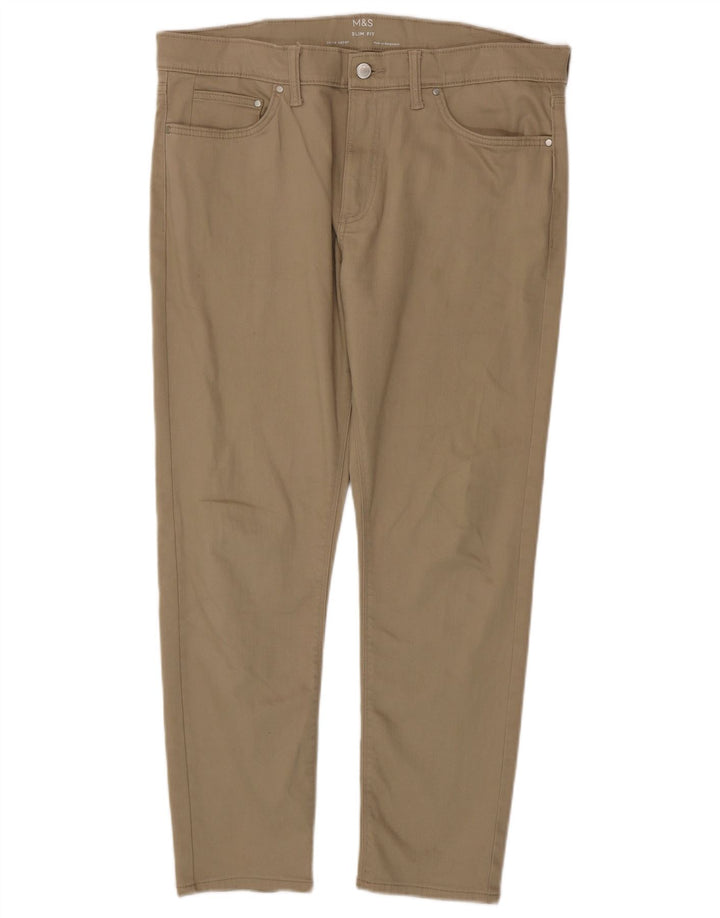 Marks & Spencer Vaqueros ajustados para hombre W36 L29 Algodón beige
