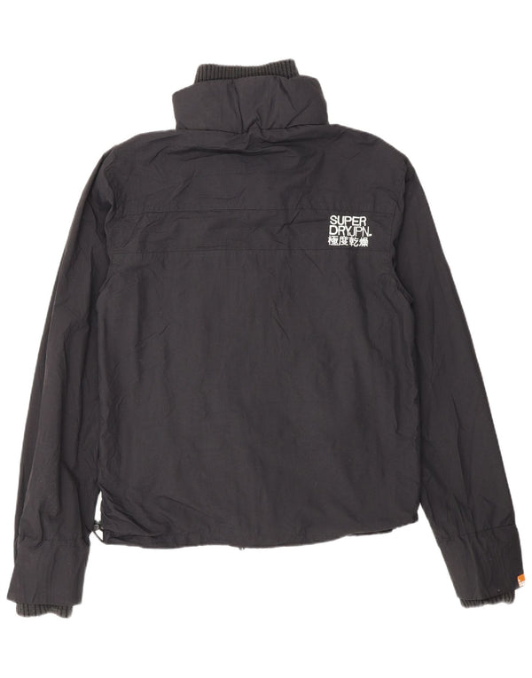 Chaqueta impermeable Superdry Windcheater Graphic para mujer, talla 40, nailon negro mediano