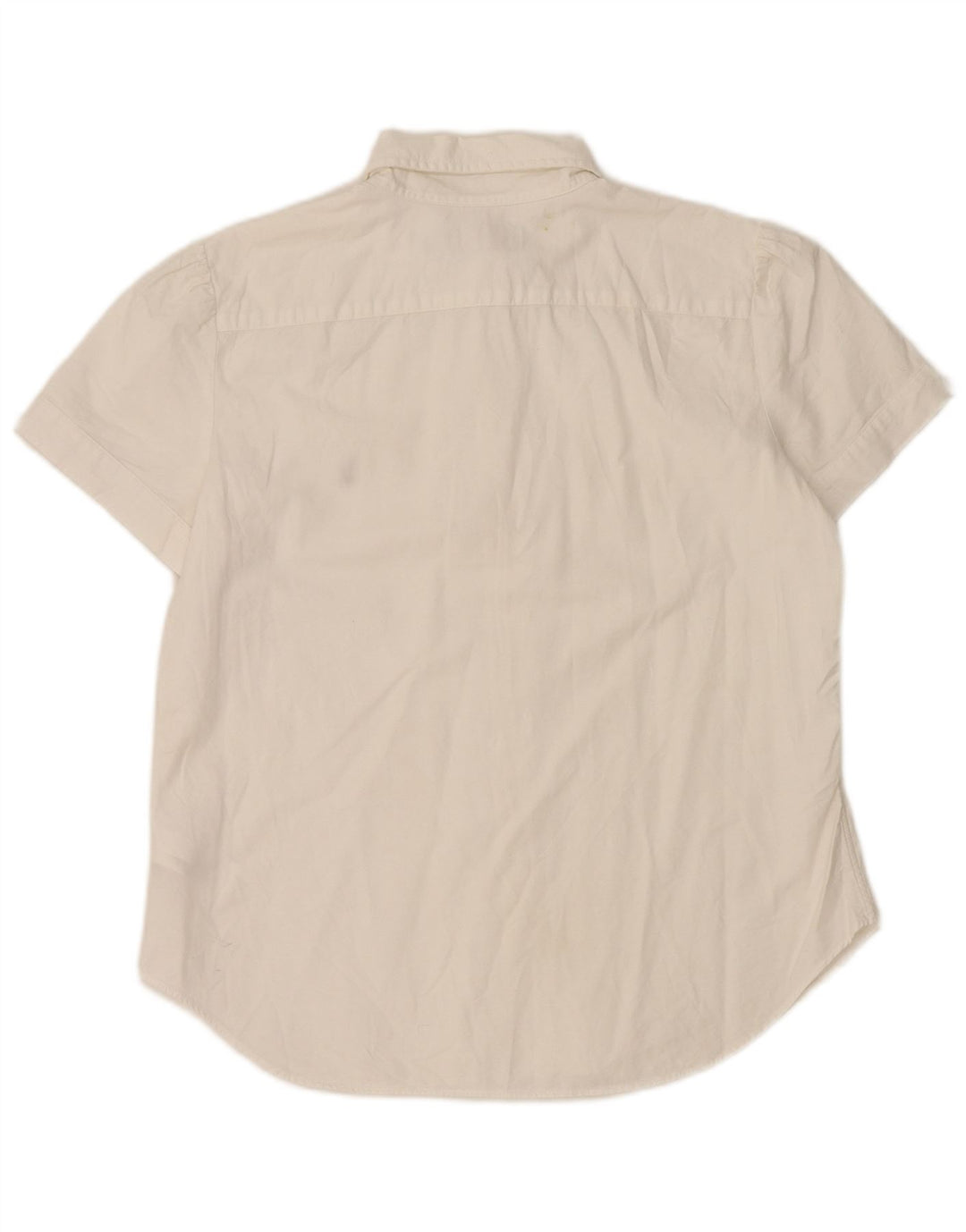 RALPH LAUREN Camisa de manga corta para mujer UK 46 Grande Algodón blanco