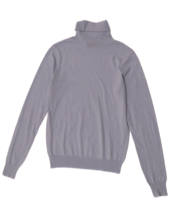 Zara - Jersey con cuello vuelto para mujer, talla 40, color azul medio