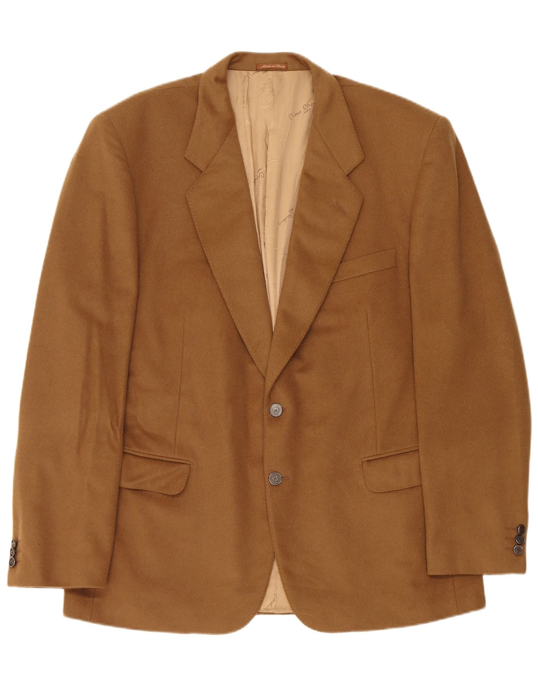 Pierre Cardin Chaqueta Blazer de 2 Botones para Hombre IT 54 2XL Caqui Cachemira