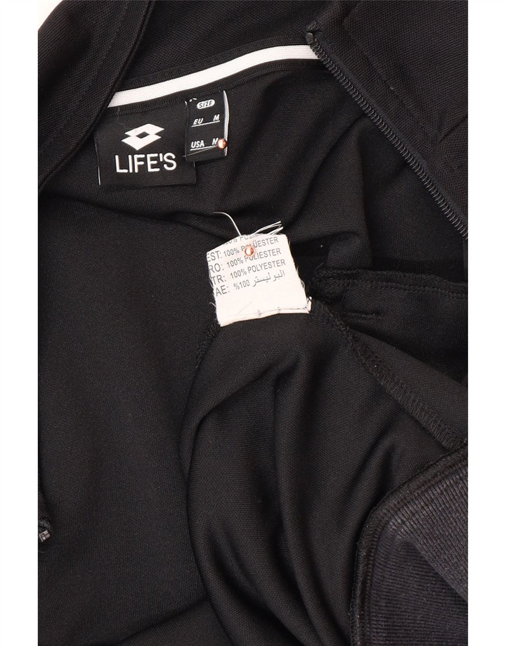 LOTTO Chaqueta superior de chándal con gráfico Life's para hombre Poliéster negro mediano