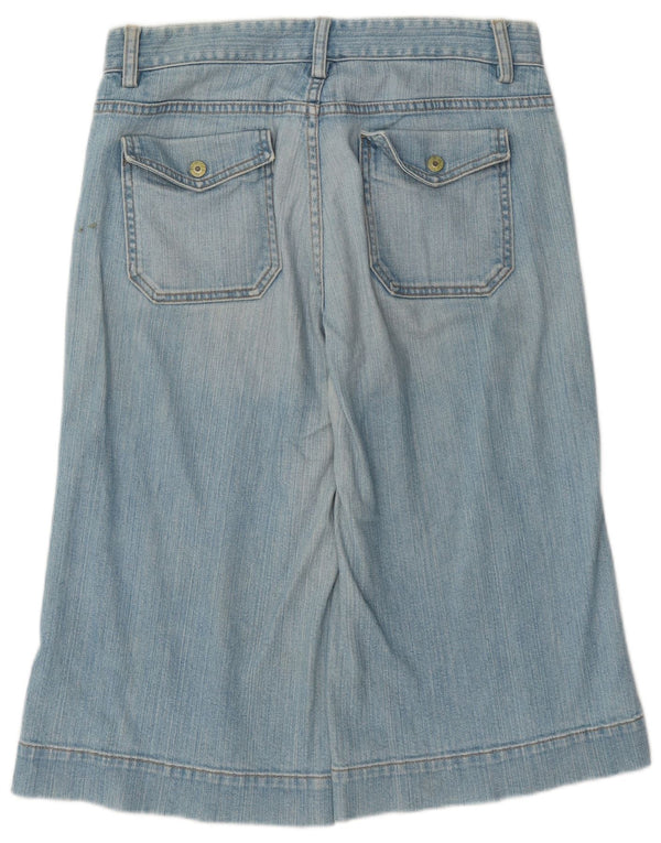 Gap Bermudas de pierna ancha para mujer, pantalones cortos de mezclilla UK 10 Small W30 Algodón azul