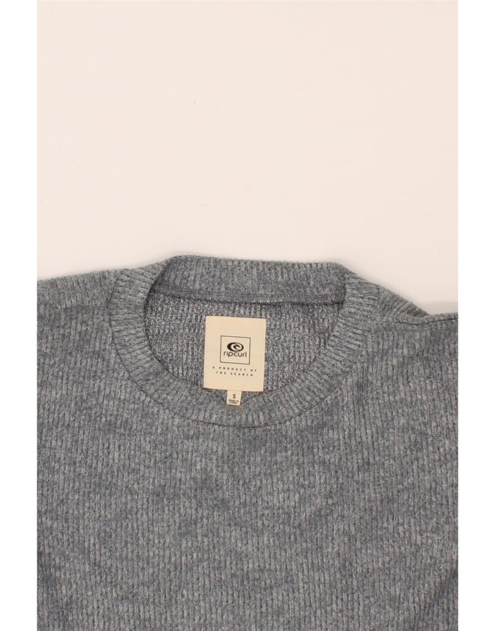 RIP CURL Womens Oversized Crop Boat Neck Jumper Sweater UK 10 Small Grey Vintage Rip Curl and Second-Hand Rip Curl from Messina Hembry 