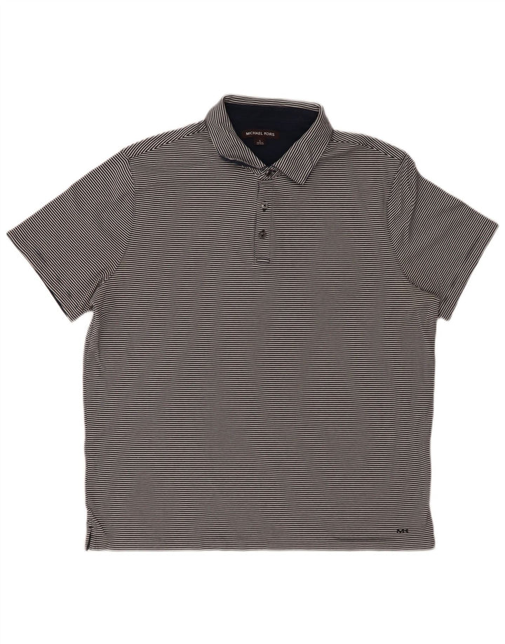 MICHAEL KORS Polo para hombre grande azul marino a rayas