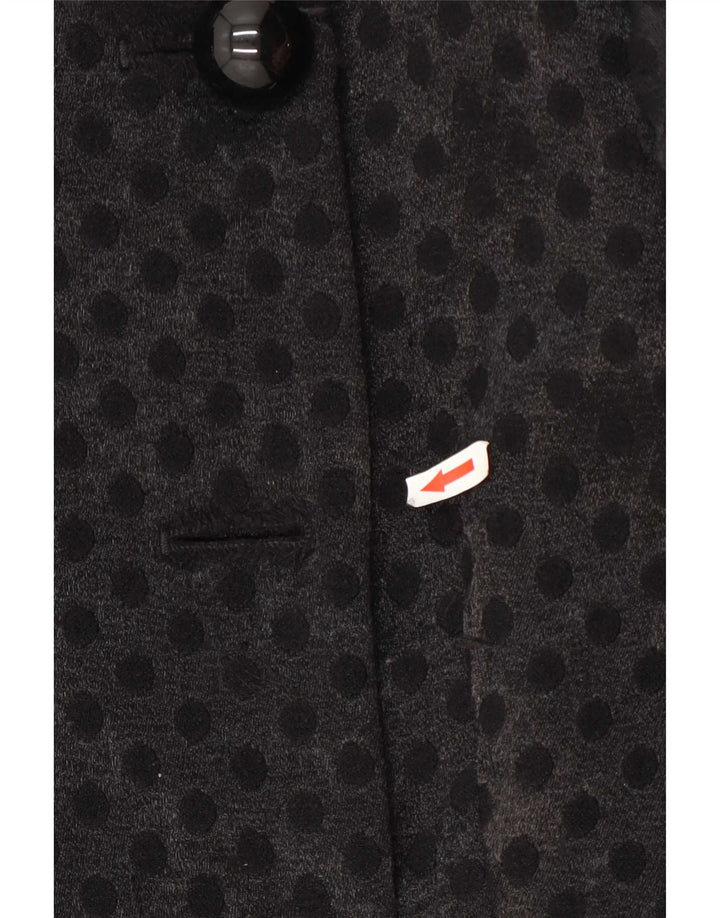 French Connection Abrigo cruzado para mujer UK 6 XS Negro Geométrico