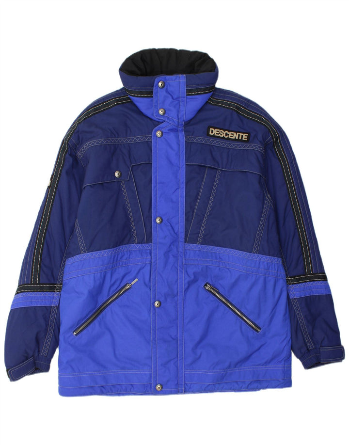 Descente Chaqueta de esquí con capucha para hombre IT 54 2XL Azul Colorblock Poliamida