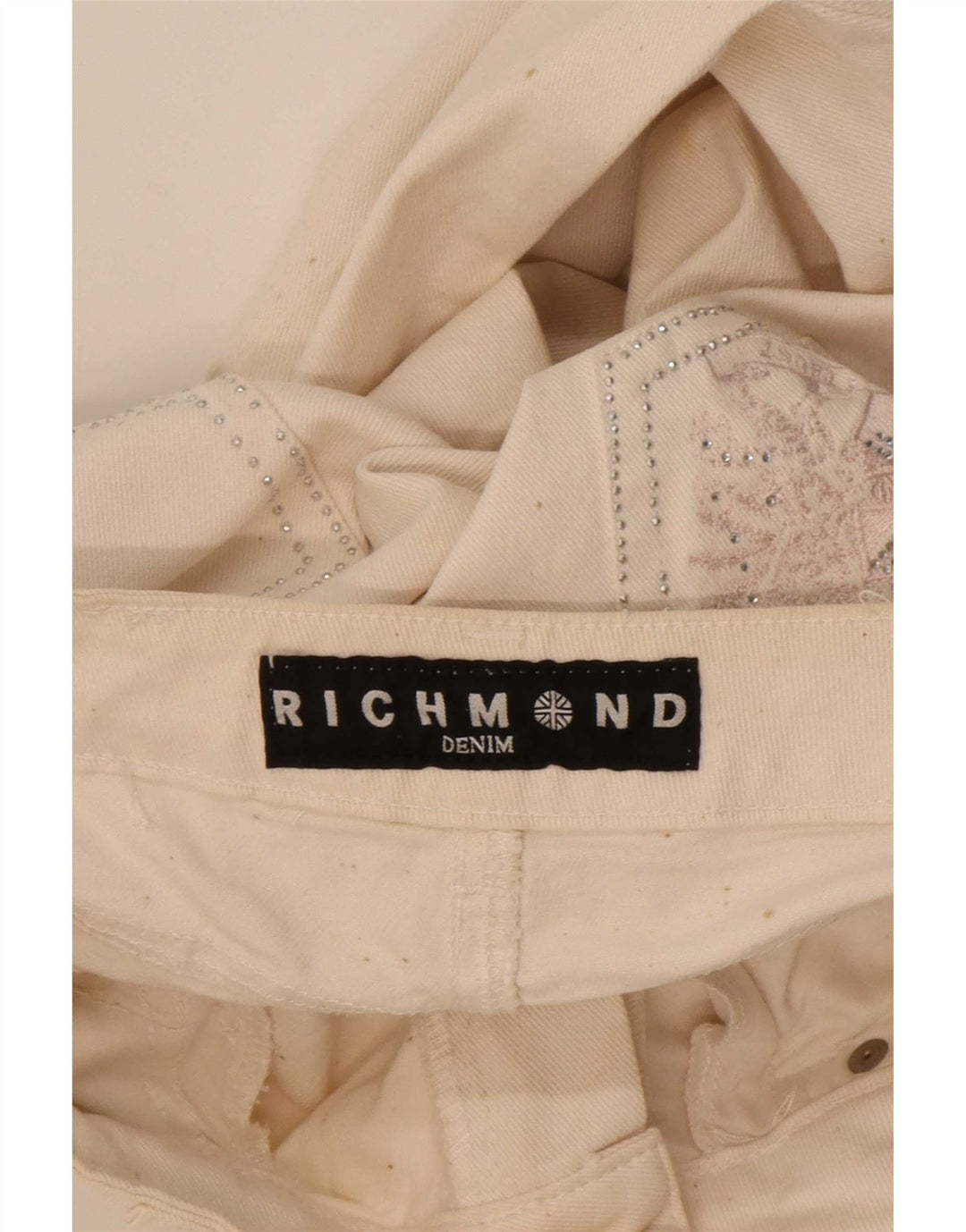 Vaqueros Rectos Richmond Mujer W29 L33 Algodón Blanco