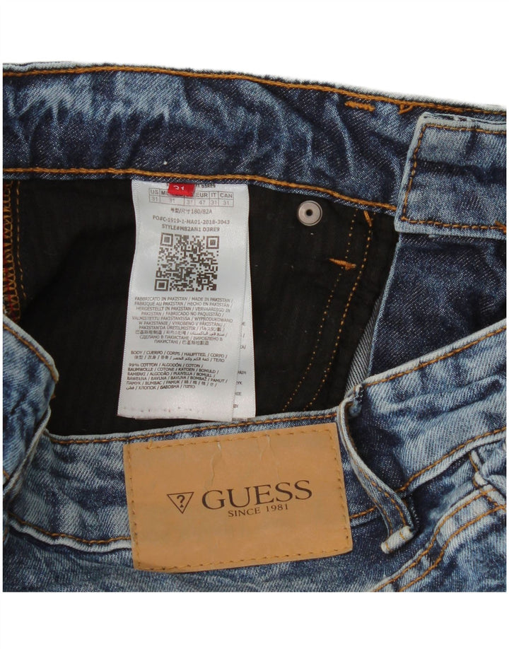 Guess Vaqueros ajustados desgastados para hombre W31 L31 Algodón azul