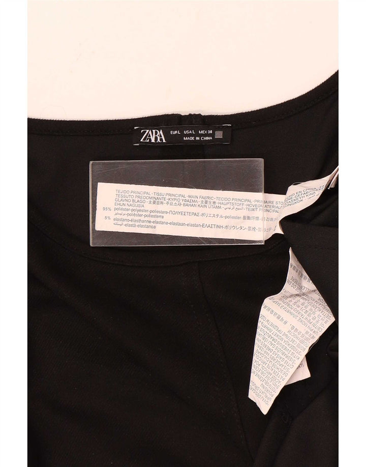 Zara Vestido recto para mujer UK 46 Grande Poliéster negro