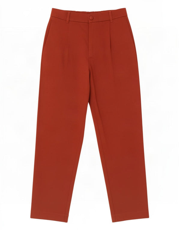 Zara Mujer Trafaluc Pantalones Chinos Cónicos De Cintura Alta Pequeño W26 L26 Rojo