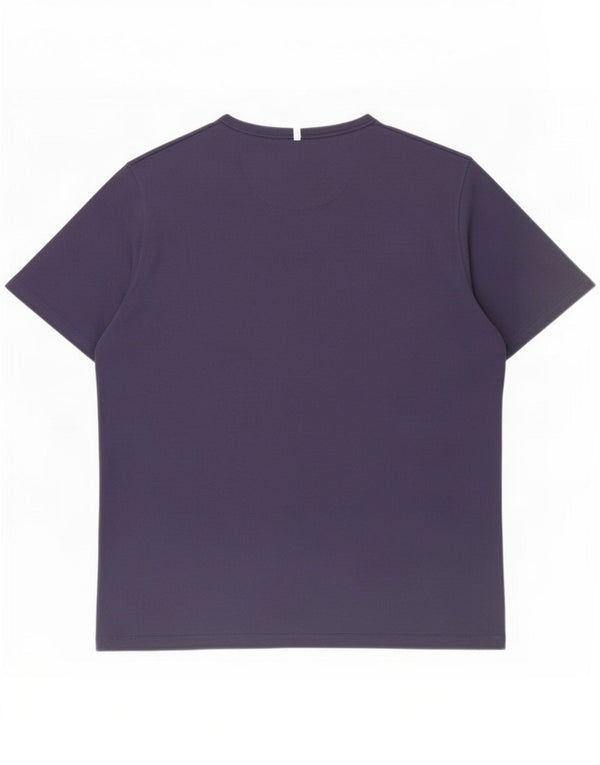 Massimo Dutti Camiseta Gráfica Hombre Top 2XL Azul Marino Algodón