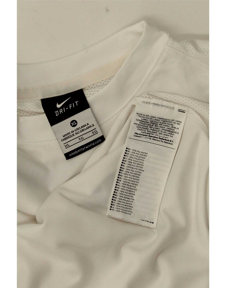 Camiseta Nike Dri Fit para hombre Top XL Blanco Colorblock Poliéster