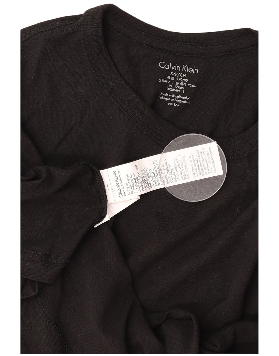Calvin Klein - Camiseta para hombre, talla pequeña, algodón negro