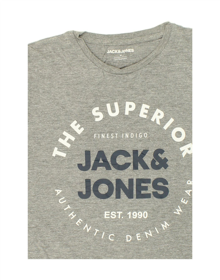 JACK & JONES Mens Graphic T-Shirt Top Medium Grey Cotton Vintage Jack & Jones and Second-Hand Jack & Jones from Messina Hembry 