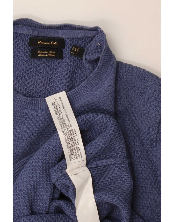Massimo Dutti Jersey Cuello Redondo Hombre Large Azul Algodón