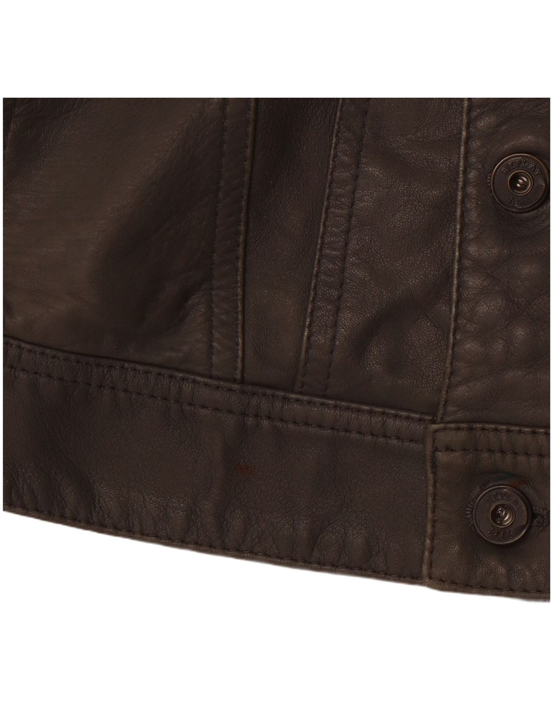 REPLAY Chaqueta de cuero para mujer UK 10 Small Gray Leather