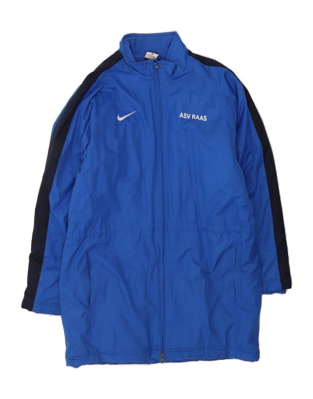 NIKE Mens Graphic Windbreaker Coat UK 38 Medium Blue Colourblock Polyester Vintage Nike and Second-Hand Nike from Messina Hembry 