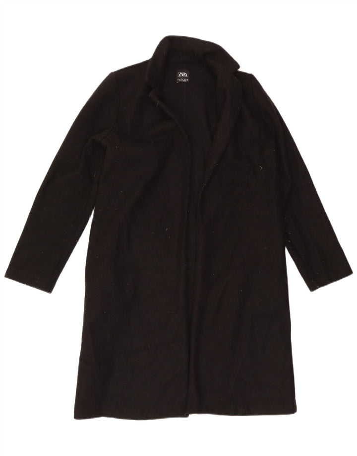 Zara Mujer Abrigo Abierto UK 44 Mediano Negro