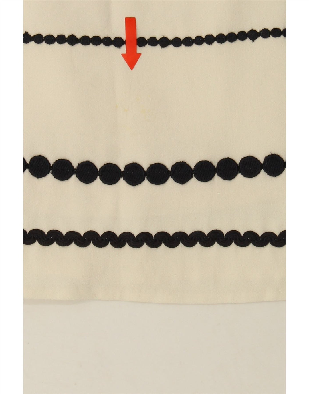 ROUGE A LEVRES Womens A-Line Skirt IT 42 Medium W28  Off White Striped Vintage Rouge A Levres and Second-Hand Rouge A Levres from Messina Hembry 