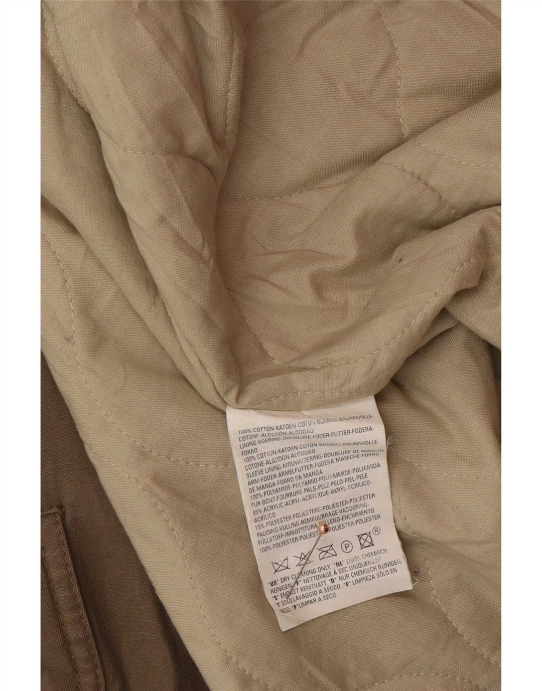 Levi's Parka con capucha para hombre, talla 40, algodón beige grande