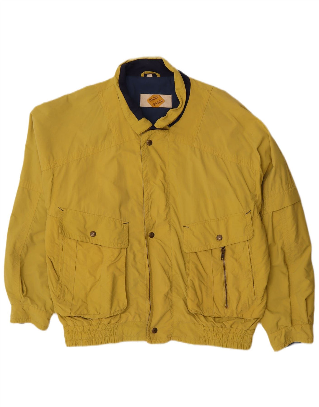 Vintage hombres bomber chaqueta IT 50 grande amarillo