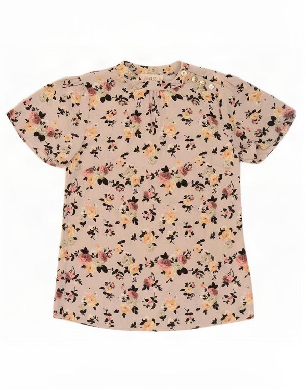 Oasis Blusa para mujer Top UK 8 Small Gris Floral Poliéster