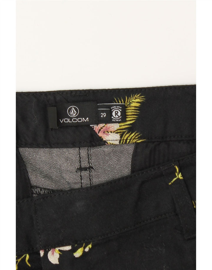 Pantalones cortos chinos VOLCOM para mujer W29 Algodón floral negro mediano