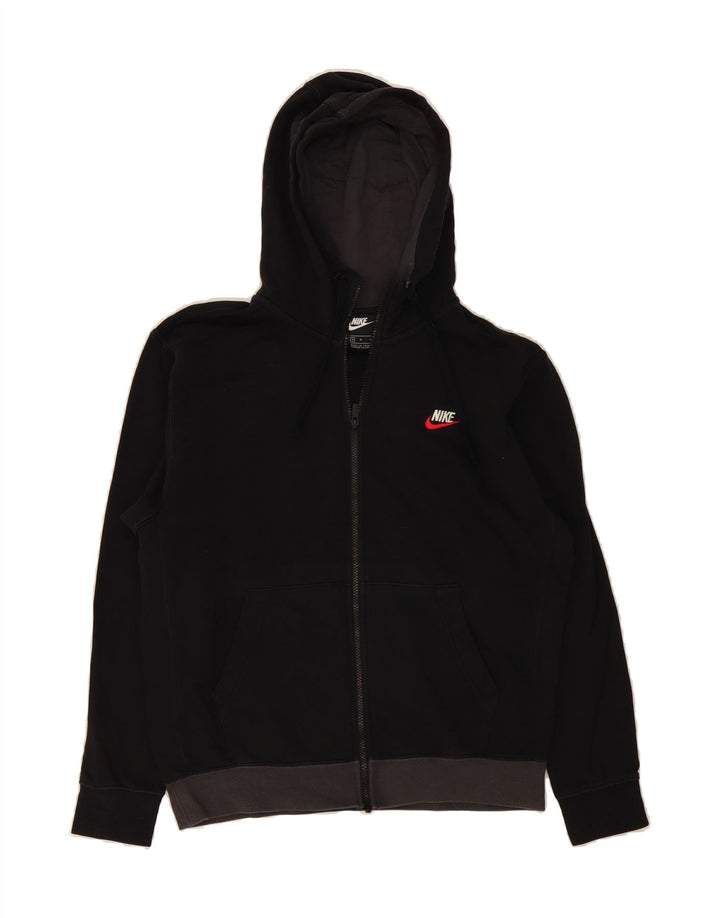 NIKE Mens Zip Hoodie Sweater Medium Black Cotton Vintage Nike and Second-Hand Nike from Messina Hembry 