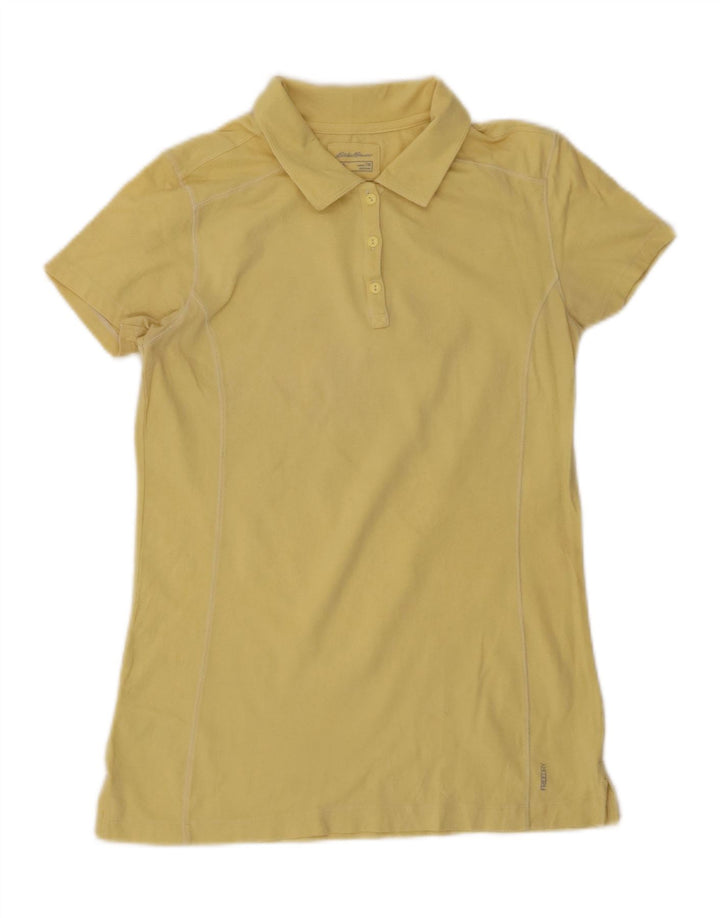 Eddie Bauer Polo alto para mujer UK 12 Algodón amarillo mediano