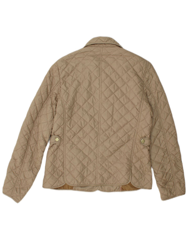 Zara Mujer Chaqueta Acolchada UK 42 Poliéster Beige Mediano