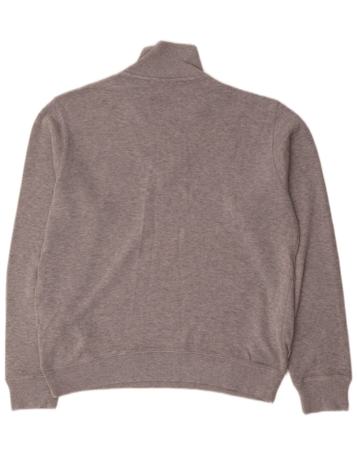 Lacoste Sudadera con cuello y cremallera para hombre talla 4 Algodón moteado gris medio