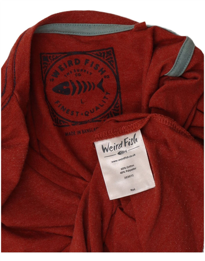 Weird Fish Camiseta gráfica para hombre Top grande de algodón rojo