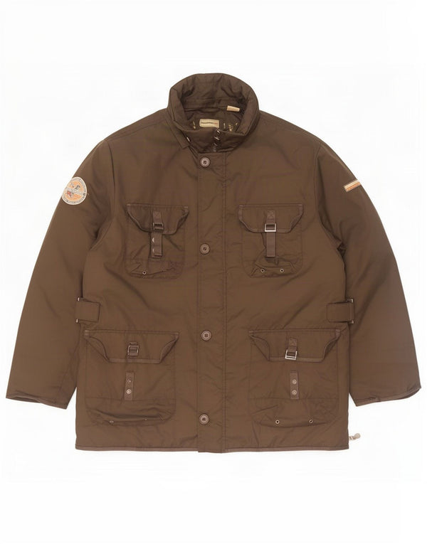 Nangaparbat Chaqueta utilitaria acolchada para hombre UK 42/44 XL Poliamida marrón