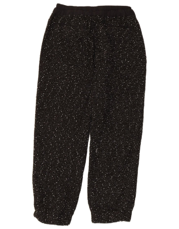 Zara Mujer Joggers Pantalones Casuales Pequeño W26 L26 Negro Moteado