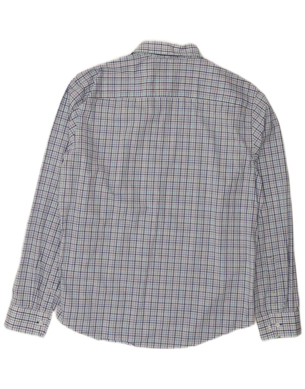 Camisa Izod para hombre talla 16 1/2 algodón a cuadros azul grande
